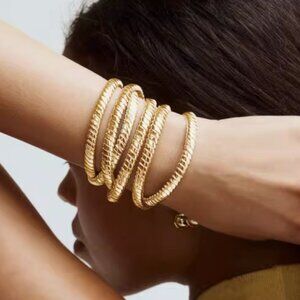 BEST Roxanne Assoulin The Double Cobra Bracelet in Gold